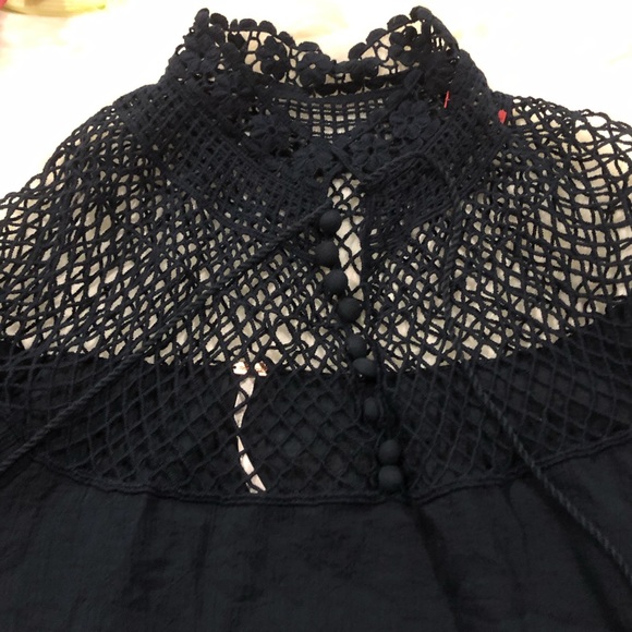 Free People Blue Kiss Kiss Tunic Top Dress Shirt S - Picture 2 of 8